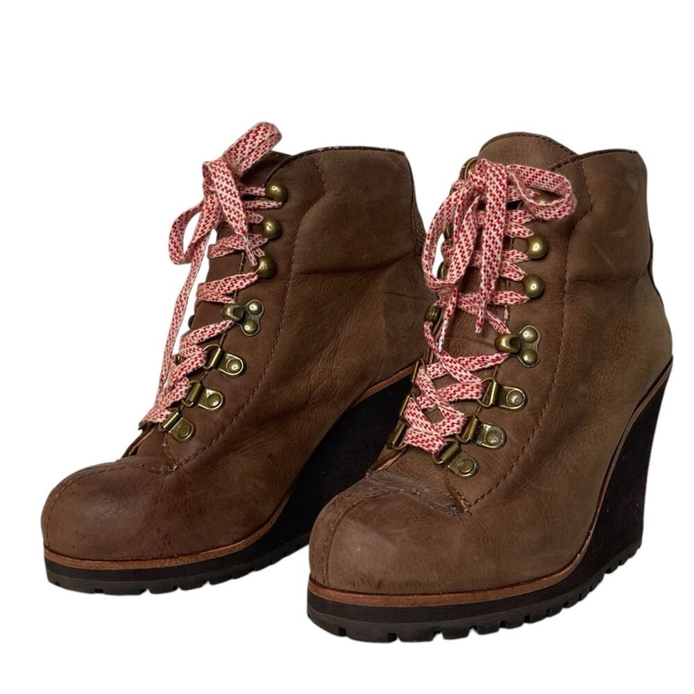 Ash Boots Zenith Wedge lace up Sz 37 Brown